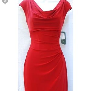 Sexy red Ralph Lauren dress stretch form fitting